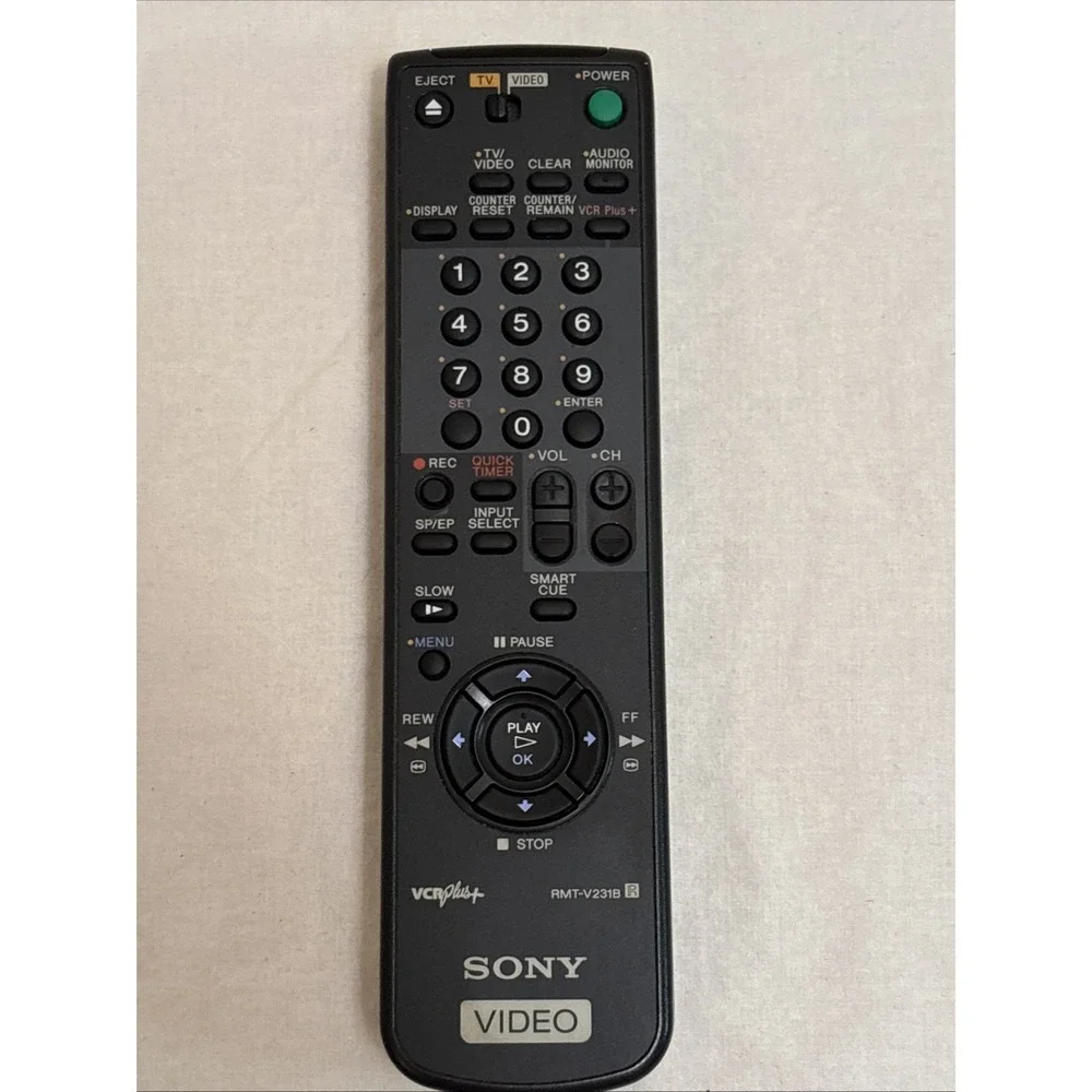 Sony RMT-V231B VCR Plus+ Video Cassette Recorder Remote Control Black